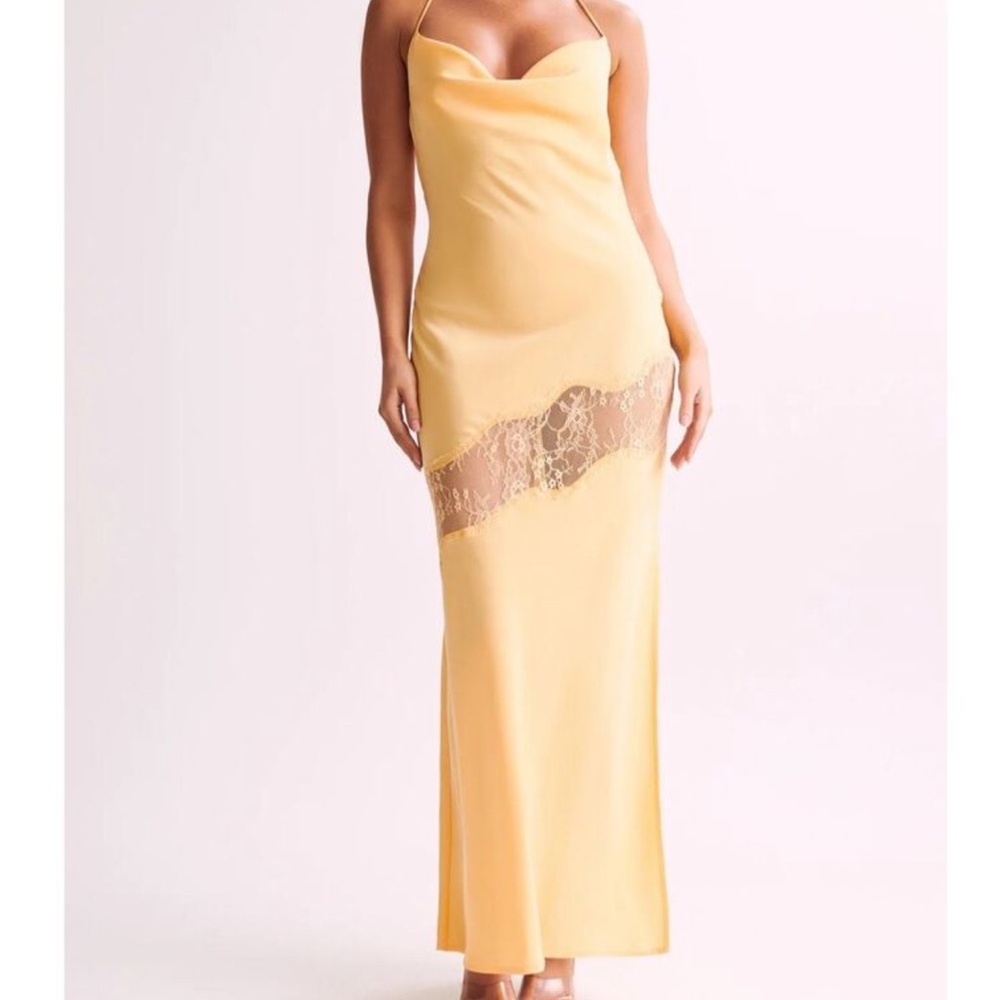 Meshki Chandra Lace Detail Satin Dress - Picture 2 of 6